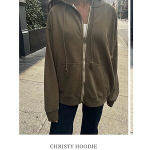 Brandy Melville Christy oversized hoodie olive green